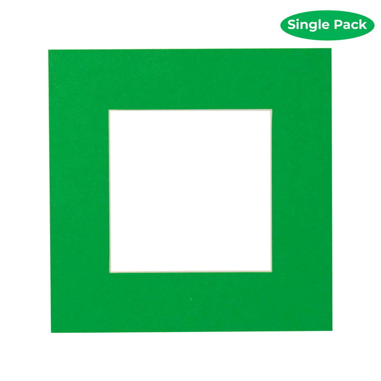 CustomPictureFrames.com Bright Green Acid Free 11x14 Picture Frame Mats  with White Core Bevel Cut for