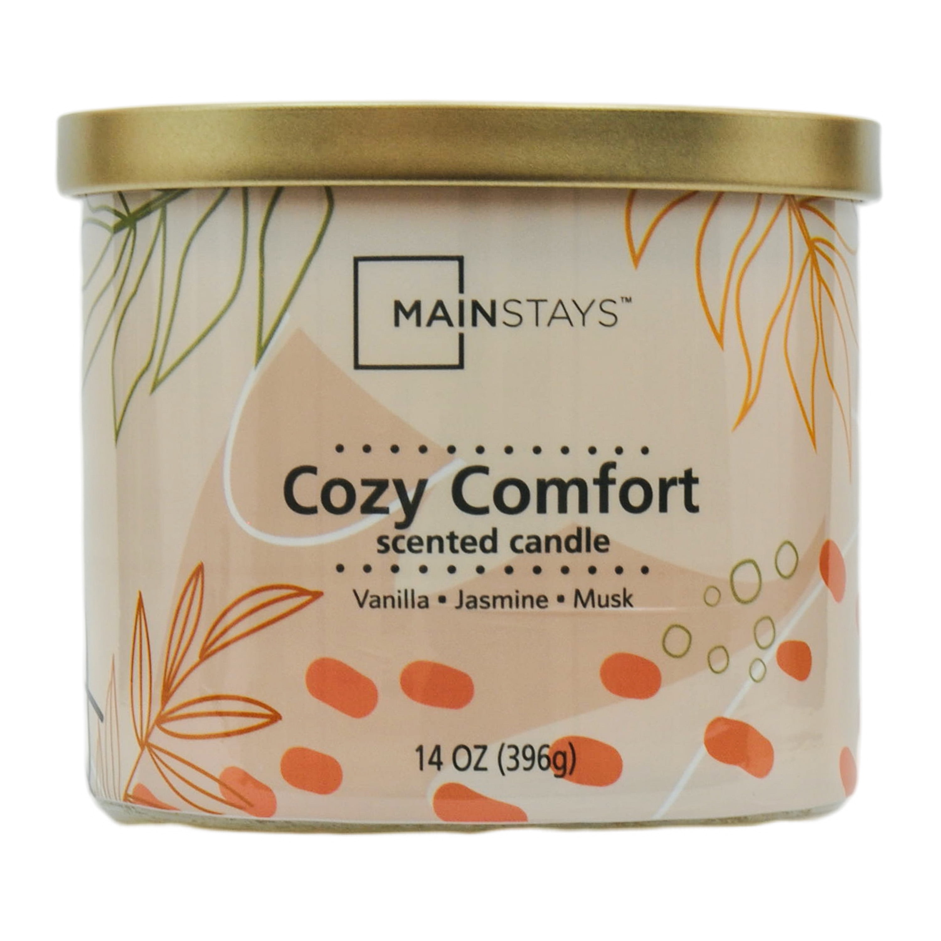 Mainstays Cozy Comfort Scented Wrapped 3 Wick Candle, 14 Ounce