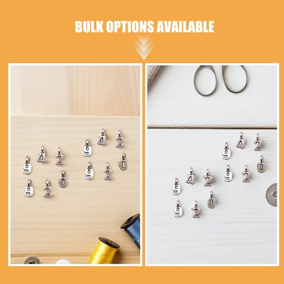 AURARMLET 100 Pieces Alloy Number Charms Pendants for Jewelry Making, Bracelets, Necklaces, Keychains Accessories
