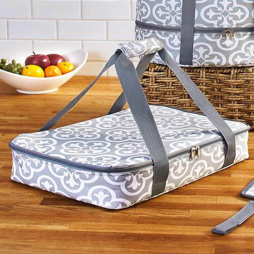 Casserole or Slow Cooker CarriersCasseroleGray Damask