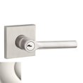 thumbnail image 1 of Baldwin EN.TUB.R.CSR.141 Tube Lever Non Handed Keyed Entry with Contemporary Square Rose, Polished Nickel, 1 of 1