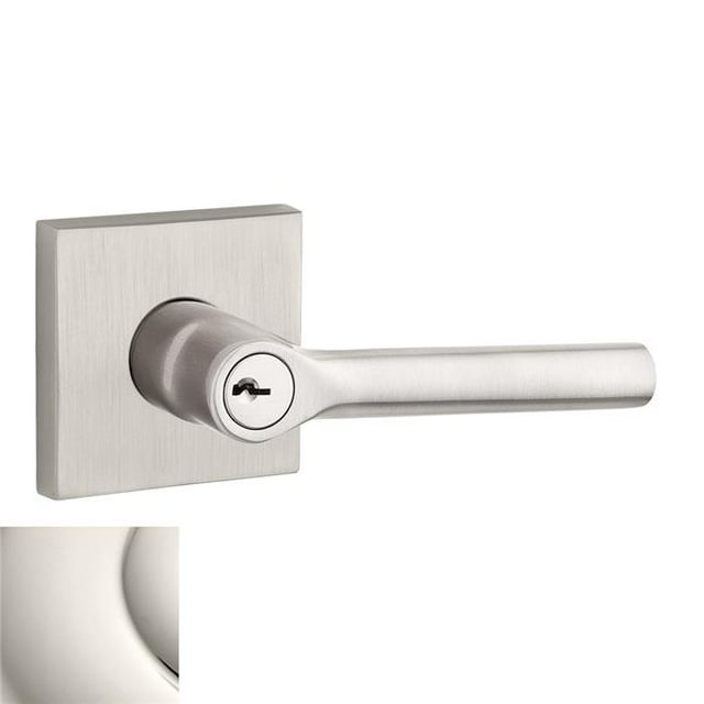 Baldwin EN.TUB.R.CSR.141 Tube Lever Non Handed Keyed Entry with Contemporary Square Rose, Polished Nickel