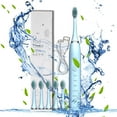 thumbnail image 2 of Home Gifts Matoen Electric Toothbrush, with 6 Brush Heads, 5 Cleaning Modes,Smart 20-speed Timer Electric Toothbrush IPX7 - Blue, 2 of 8