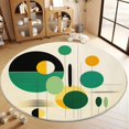 thumbnail image 2 of Round Area Rugs for Living Room 5x5ft Abstract Circles Lines Washable Low Pile Circle Rugs, Non Slip Floor Carpet for Bedroom, Dining Room, Home Office, 2 of 6