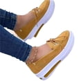 thumbnail image 1 of Espadrilles à Plateforme Compensée pour Femme, à Lacets, à Enfiler, Plates, pour Usage Quotidien Décontracté, 1 of 6