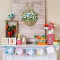 thumbnail image 6 of AURIGATE Easter Bunny Wooden Wall Hanging Basket, Farmhouse Spring Decor, Handcrafted Hanging Storage for Home Entryway, 6 of 9