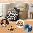 thumbnail image 5 of ZIATUBLES Black White Cow Print Recliner Chair Cover, Quilted Polyester Anti-Slip Furniture Protector, Washable Pets Friendly Recliner Couch Slipcover for Living Room, 5 of 8