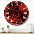 thumbnail image 3 of Designart 'Red Rose Petals with Rain Droplets' Metal Wall Clock, 3 of 3
