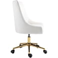 thumbnail image 4 of Scranton & Co Contemporary Velvet Swivel Adjustable Office Chair in Cream, 4 of 12