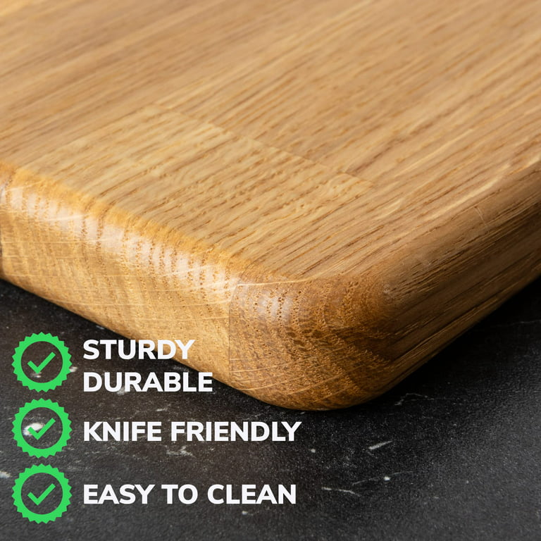Cutting Board - 16x12 Inches Large Wood Cutting Board - Oak Cutting Board -  Steak Board - Fruit Cutting Board - Real Wood Cutting Board - Oval Chopping  Board for Kitchen 