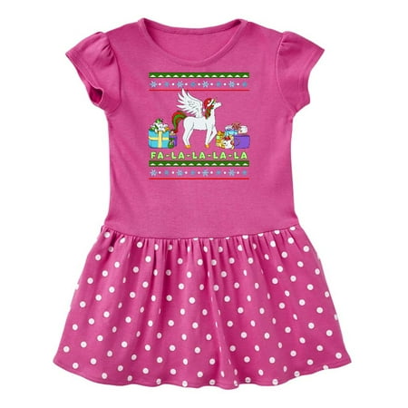 

Inktastic Christmas Festive Unicorns Fa-La-La-La-La Gift Baby Girl Dress