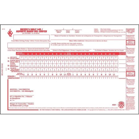 Driver's Daily Log Book 10-pk. with Simplified Driver Vehicle Inspection Report & Daily Recap - Bilingual, Book Format, 2-Ply with Carbon, 5.5" x 8.5", 31 Sets of Forms Per Book