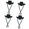 thumbnail image 3 of 4 piezas de tapas para pajitas con sello hermético, divertidas, para pajitas de 6 a 10 mm, sombrero de vaquera Negro, 3 of 9