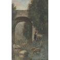 thumbnail image 3 of Anton L. Koster 13x18 Black Modern Framed Museum Art Print Titled - Shepherd with Sheep, at a Viaduct (1869 - 1937), 3 of 5