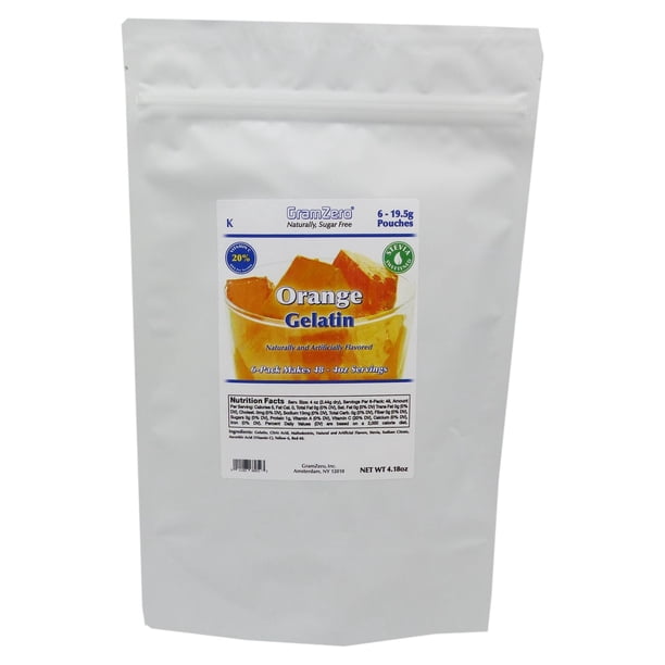 GramZero Stevia Sweetened Sugar Free Gelatin Mix Flavor: Orange ...