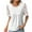 White, variant on Ayolanni White Womens Holiday Tops Short Sleeve Pleated Solid Crew Neck T-Shirts Ladies Shirts 3x