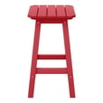 thumbnail image 3 of Costaelm Paradise 24" Outdoor Patio HDPE Square Counter High Backless Bar Stool, Red, 3 of 8