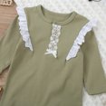 thumbnail image 6 of UAMVSH Baby Girl Clothes Newborn Onesies Infant Lace Ruffle Romper Bow Tie Crew Neck Long Sleeve Jumpsuit Fall Winter Outfits 3-18Months, 6 of 7