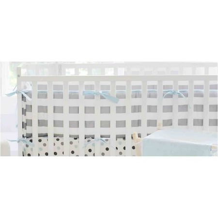 My Baby Sam Chevron Aqua/gray Crib Bumpe