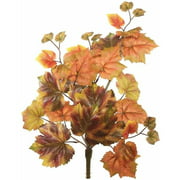 Vickerman 20" Artificial Red and Brown Autumn Grape Leaf Hanging Bush Featuring 31 Leaves