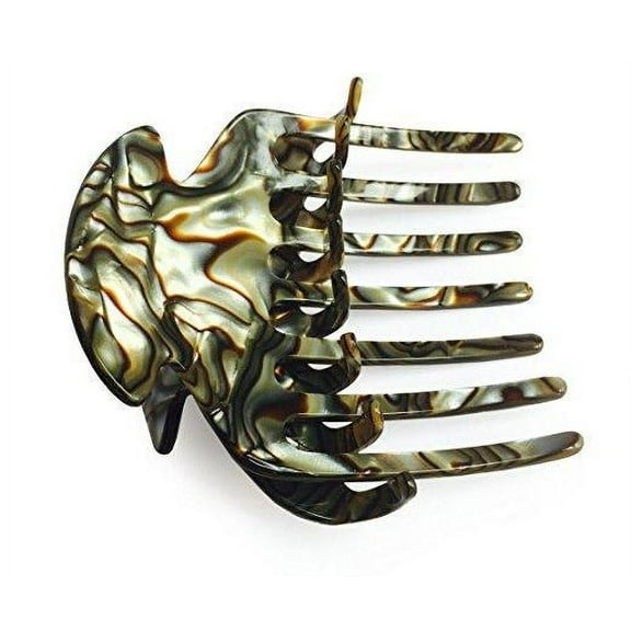 French Amie Wow Grip Onyx Silver Medium Handmade Side Slide Jaw Claw Hair Clip