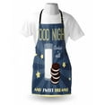 thumbnail image 3 of Sweet Dreams Apron Retro Poster with Chocolate Biscuits and a Glass of Milk Good Night Quote, Unisex Kitchen Bib Apron with Adjustable Neck for Cooking Baking Gardening, Multicolor, by Ambesonne, 3 of 3