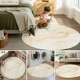thumbnail image 6 of 4Ft Round Rug, Marble Beige Non-Skid Rubber Backing Large Area Rugs - Living Room Bedroom Home Office, Modern Abstract Ink Painting Luxury Indoor Floor Mat Carpets Washable Rug, 6 of 9