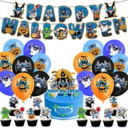 Stitch Halloween Birthday Party Supplies Stitch Party Decorations Set Includes Tableware Set Stitch Happy Birthday Banner Hanging Swirls Balloons for Kids Birthday Party