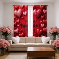 thumbnail image 4 of Valentines Day Blackout Window Curtains, Romantic Red and White Heart Shaped Balloons Blackout Windows Door Curtain for Bedroom Living Room Home Decor, 4 of 9