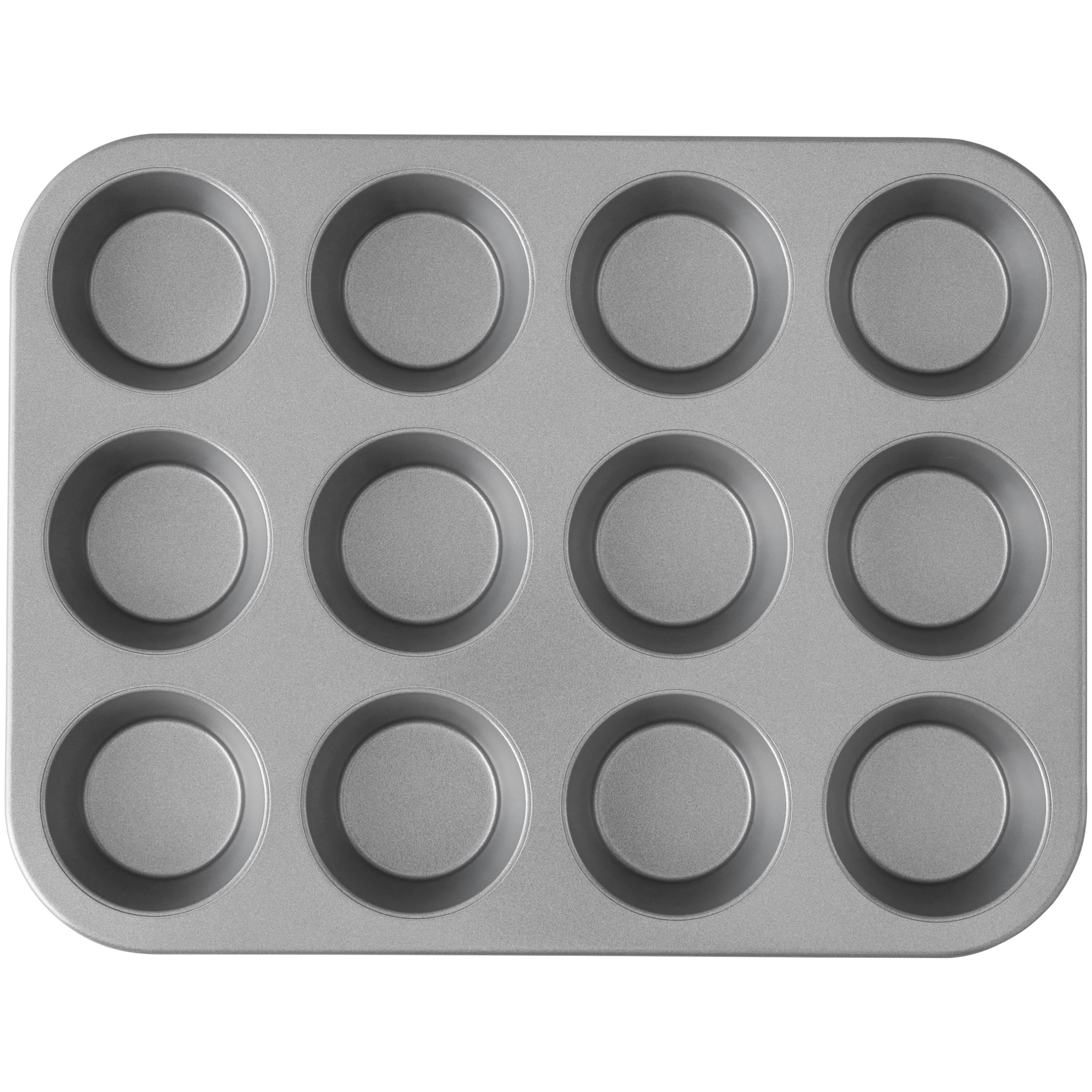 2-Pack Black Party Essentials Soft Plastic 16-Inch Round 19-Cavity Cupcake Trays 
