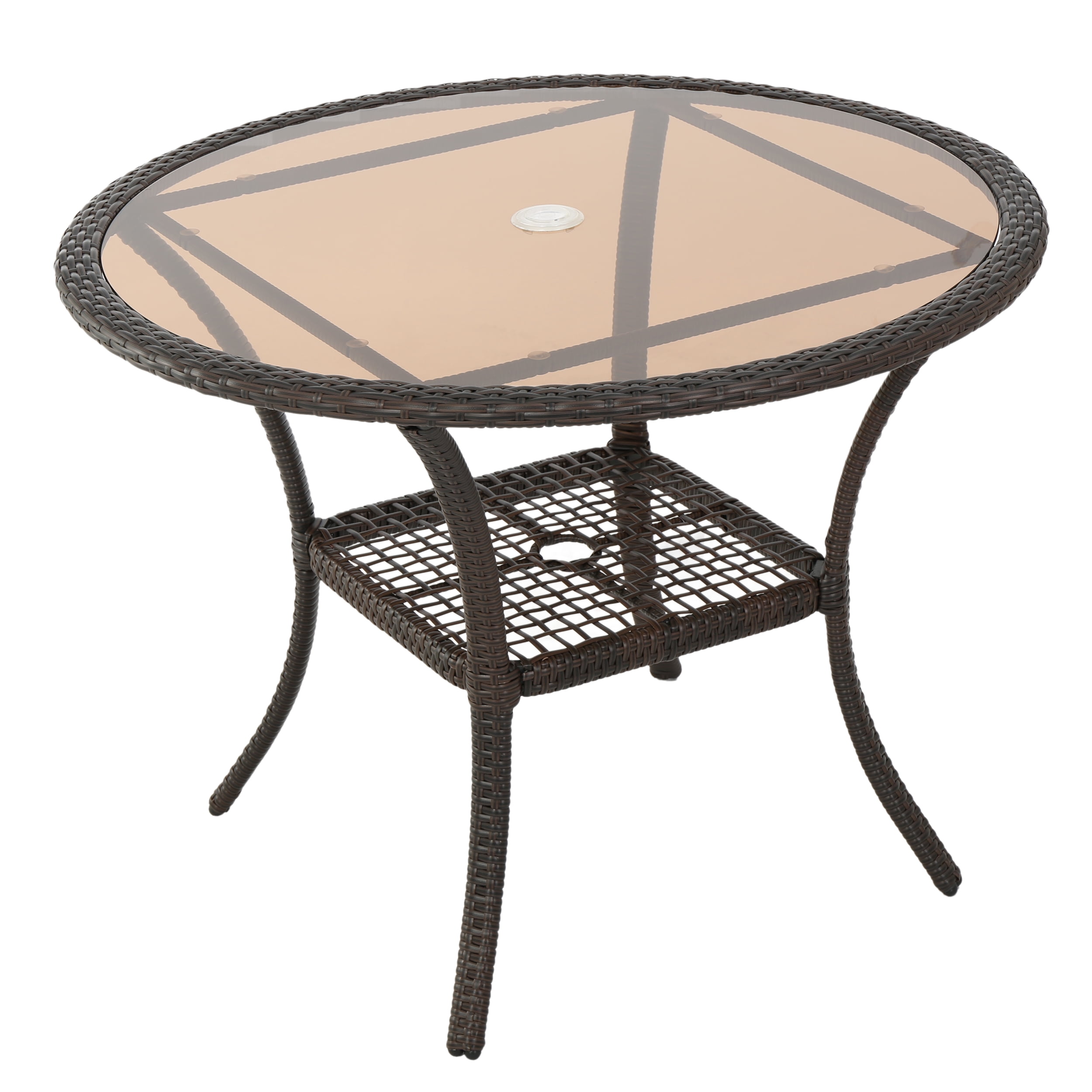 Carol 5 Piece Outdoor Dining Set, Multibrown, Beige