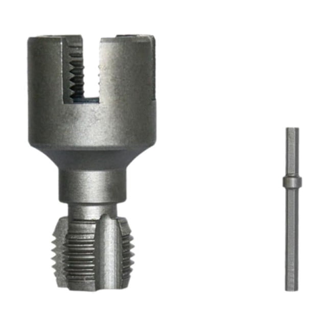 Integrated Pipe Thread Cutting Tool, Internal & External Pipe Threader Kit, 1/2-3/4 Inch Electric Drill Compatible PVC Plumbing Repair Tool with Hexagonal Shank