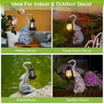 thumbnail image 3 of Goodeco Elephant Statue with Solar Lantern - 11 inch Garden Statues, 3 of 7