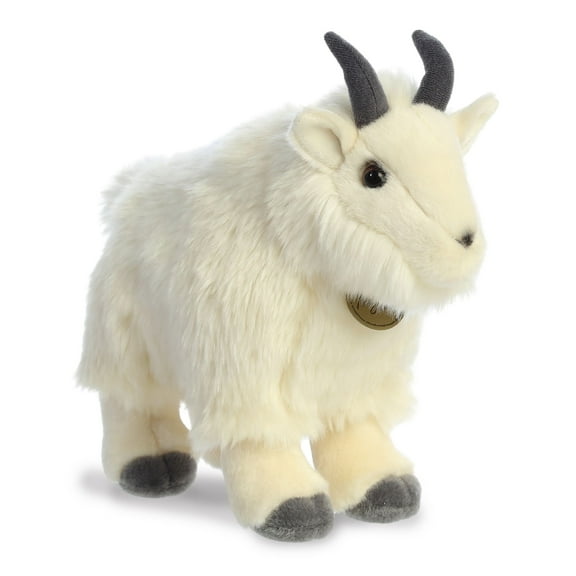 Aurora - Medium White Miyoni - 9.5" Mountain Goat - Realistic Stuffed Animal