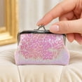 thumbnail image 5 of Women Coin Purse,with Metal Hinge And Kiss-lock Design,Lightweight Portable Mini Wallet,with Sequined Glitter Vintage Pouch for Coins Cards Lipstick, 5 of 8