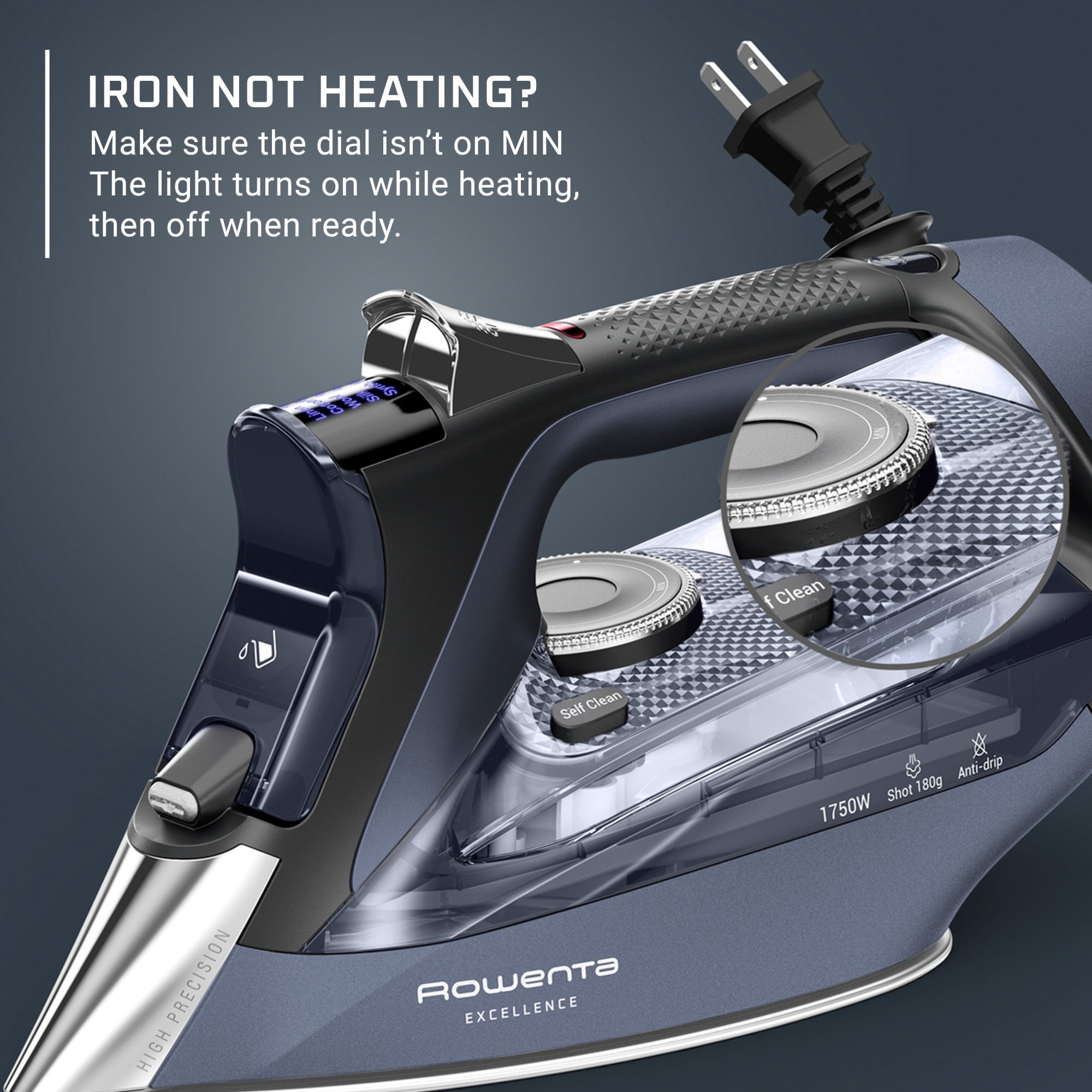 Excellence, Steam Iron, 1750 W, Powerful Steam Boost Up to 180 g/minute