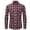 Wine, variant on ZCFZJW Western Shirts for Men Casual Snap Buttons Regular Fit Plaid Mens Long Sleeve Lapel T-Shirts with Pockets Beige L