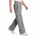 thumbnail image 6 of BXJX Boys Cargo Sweatpants, Casual Relaxed Fit Straight-Leg Elastic Waist Kids Athletic Pants with Drawstring Gray Size 11-12 T, 6 of 7