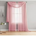 thumbnail image 2 of Jane - Rod Pocket Semi-Sheer Curtains - 2 Pieces - Total size 108"W x 95"L - Beautiful, Natural Light Flow, Material, Durable - for Bedroom, Living Room, Kid's Room And Kitchen (Rose), 2 of 2