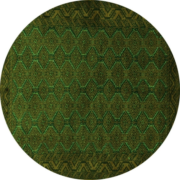 Ahgly Company Indoor Round Persian Green Traditional Area Rugs, 5' Round
