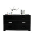 thumbnail image 6 of Hommoo Furniture,6 Drawer Double Dresser for Bedroom, Wide Storage Cabinet for Living Room Home Entryway, Black, 6 of 10