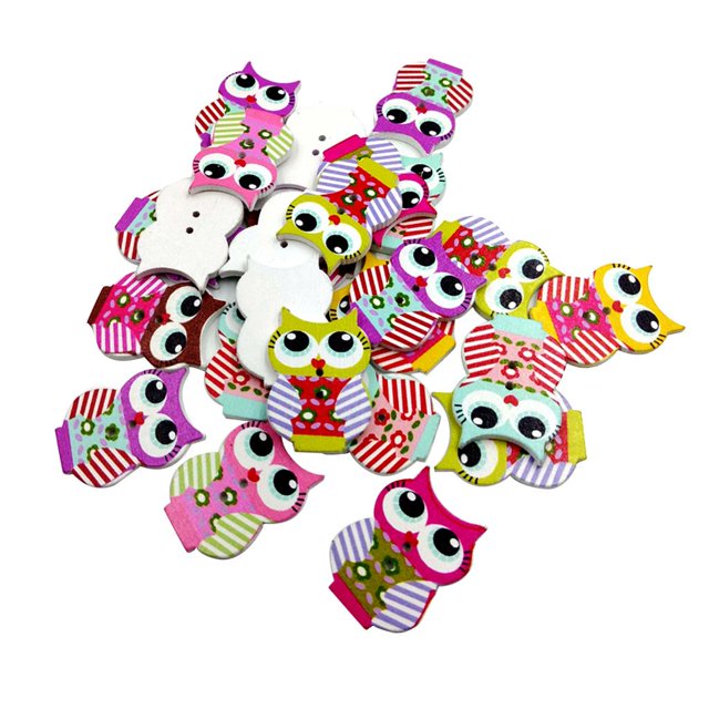 100 Pedazos Botones De Del De La Historieta Arte Scrapbooking De La Decoración Scrapbooking De 2 Pernos Diy Soledad Botones de madera