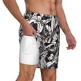 thumbnail image 3 of Goofa Lilies Flowers Printed Men's Swim Trunks Board Shorts Quick Dry Mens Swimming Trunks with Compression Liner,Breathable Fit Hawaii Beach Shorts-Medium, 3 of 9