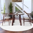 thumbnail image 4 of White Round Rugs 5ft, Farmhouse Solid White Color Modern Art Non Slip Washable Rug Runner, Low Pile Indoor Floor Carpet Mat Bathroom Rugs for Living Room, Bedroom, Kids Room, 4 of 9