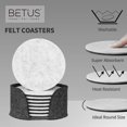 thumbnail image 2 of Betus Round Felt Coasters 8pc Bulk Set with Holder - 4" Diameter & 1/10" Thick, 2 of 7
