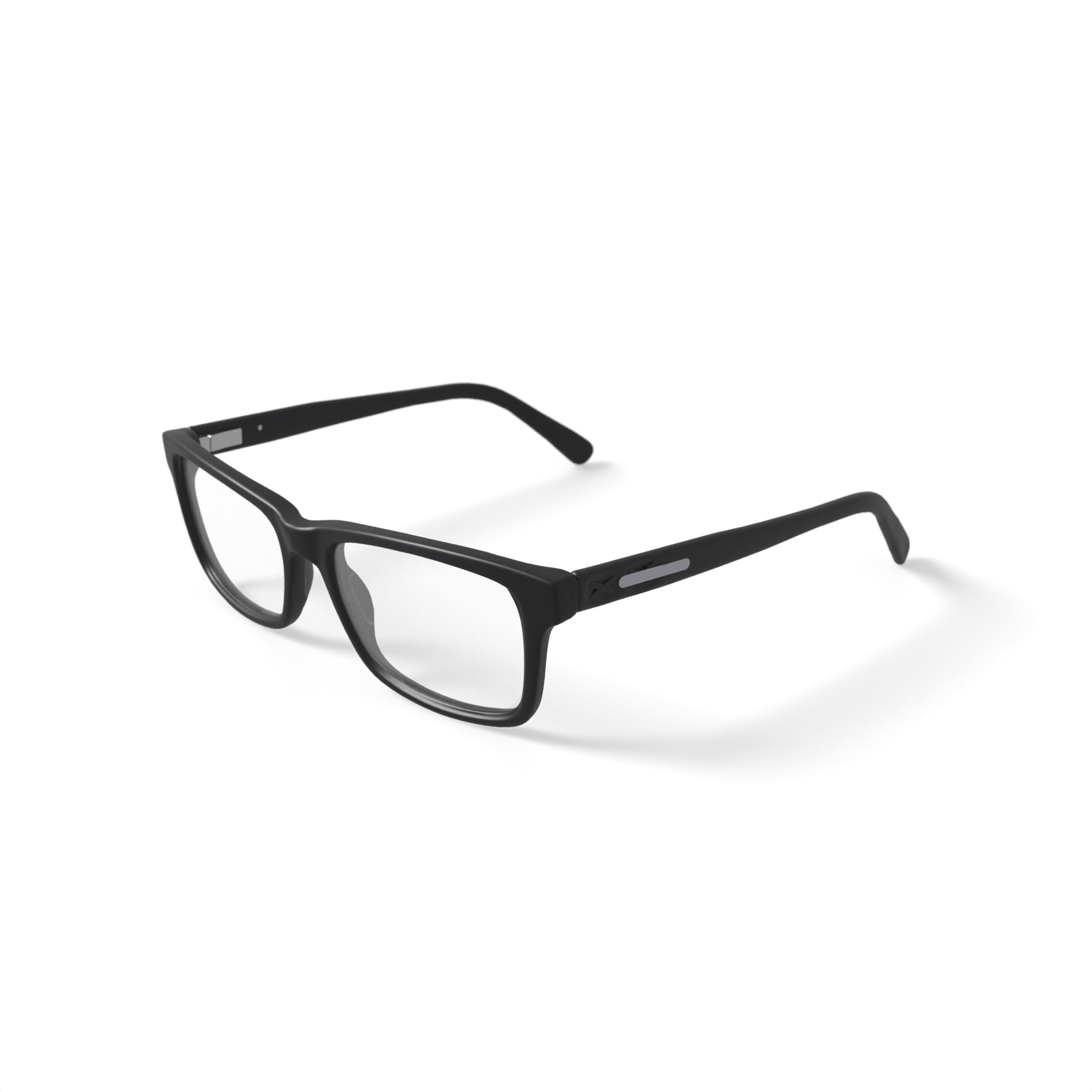 M America Men's MU114FBLK0053 Rectangular Prescription Eyeglasses with Case, Black