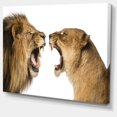 thumbnail image 2 of Lion and Lioness Roaring - Abstract Canvas Art Print, 2 of 3