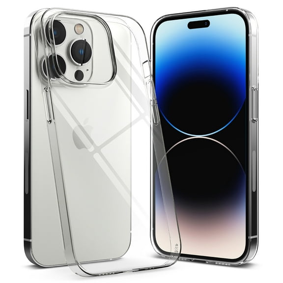 Ringke Slim [Anti-Yellowing Material] Compatible with iPhone 14 Pro Case 6.1 Inches for Minimalist Yet Sturdy, Solid Sleek Transparent Cover with Lanyard Hole - Clear