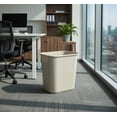 thumbnail image 5 of 7 Gallon Rectangular Plastic Wastebasket - Beige, 28 Quart Space-Saving Open Top Trash Can for Home, Office, Kitchen, Bathroom, 5 of 5