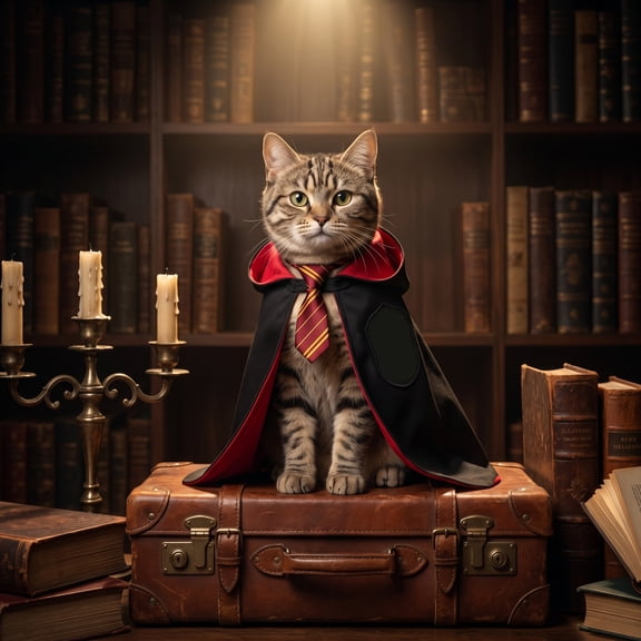 Kiddiway Halloween Hooded Wizard Cape Costume for Cats and Dogs - Magic Academy Role-Play Outfit with Flowing Cloak, Ideal for Cosplay Events and Halloween Cat Costumes